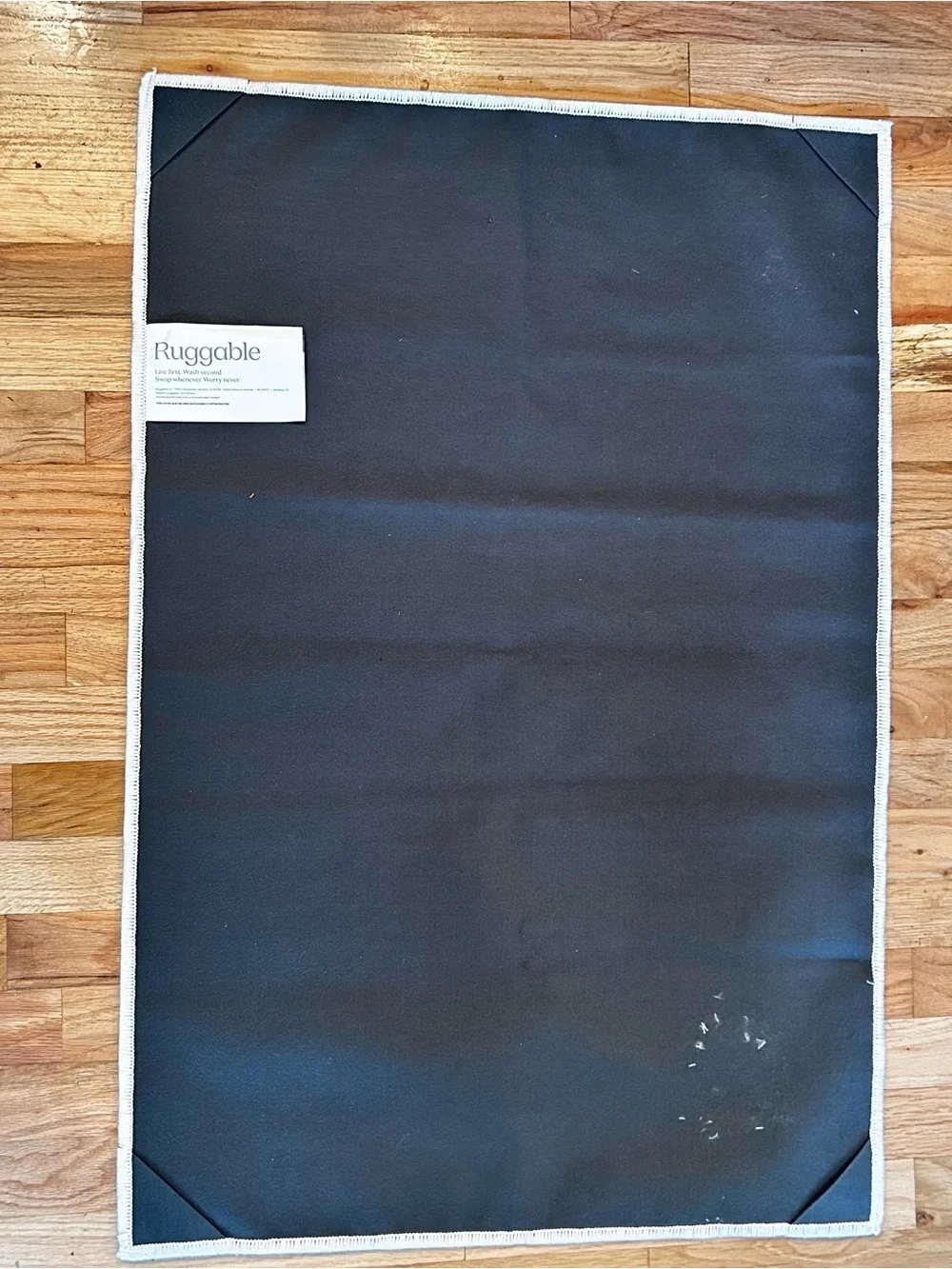 Ruggable Winter Toile Nostalgic print Blue Flat Woven Rug 2x3